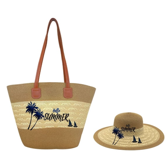 CAIXIA Straw Slouchy Hobo Bag for Women Handwoven Satchel Purse Summer Beach Tote Handbag with Beaded Travel Casual Shoulder