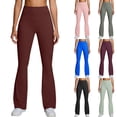 thumbnail image 1 of CAIXIA Stretch Pants for Women Plus Size Seamless Flared Workout Pants Stretchy Wide Leg Yoga Pants Flare Leggings with Pockets for Workout Running Athletic Activewear, 1 of 6