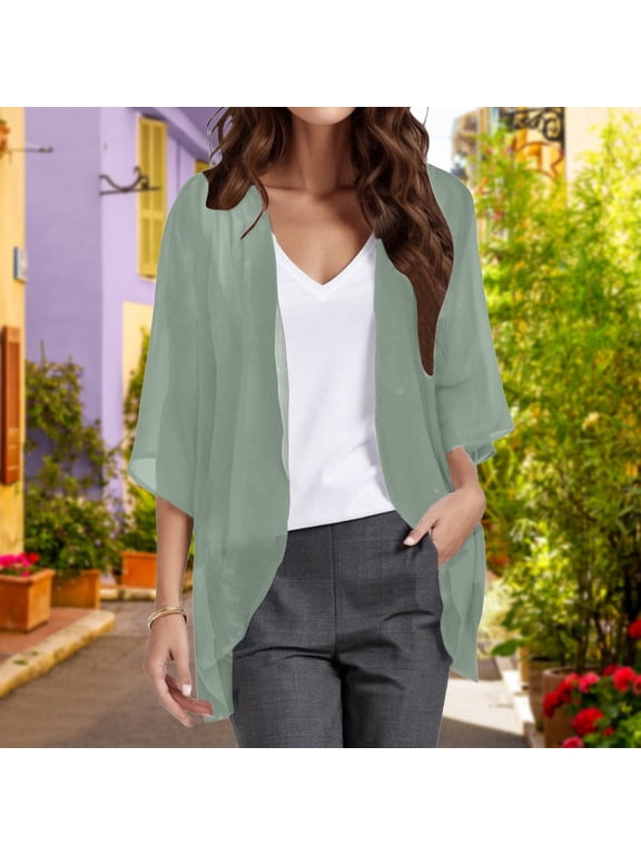 Summer Kimonos for Women Boho Floral Short Sleeve Flowy Cardigans Swimsuit Beach Cover Ups for Women Swimwear