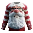 thumbnail image 1 of CAIXIA Sweater For Men Christmas Santa Print Long Sleeve Crew Neck Tops Breathable Leisure Autumn Winter Men Pullover Sweater Gifts for Couples,Red, 1 of 3