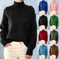 thumbnail image 1 of CAIXIA Sweaters For Women Cowl Neck Solid Long Sleeve Pullover Tops Basic Clothes Warm Shirts Daily Work Outfits Fall Winter Clothes,Red, 1 of 5