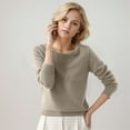 thumbnail image 1 of CAIXIA Sweaters For Women Crewneck Solid Long Sleeve Pullover Tops Basic Clothes Simple Shirts Casual Work Outfits Fall Winter Clothes,Sky Blue, 1 of 5