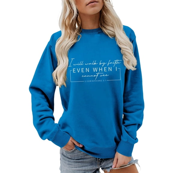 CAIXIA Sweatshirts for Women Trendy Embroidered Long Sleeve Crewneck Long Sleeve Tee Tops Quality Party Pullover Tops Oversized Sweater Spring Fall Clothes 2026,Blue