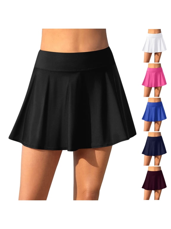 Swim Skirt for Women High Waisted Ruched Bikini Tankini Bottom Beach Vacation Bathing Suit Swimsuit Skort Skirts