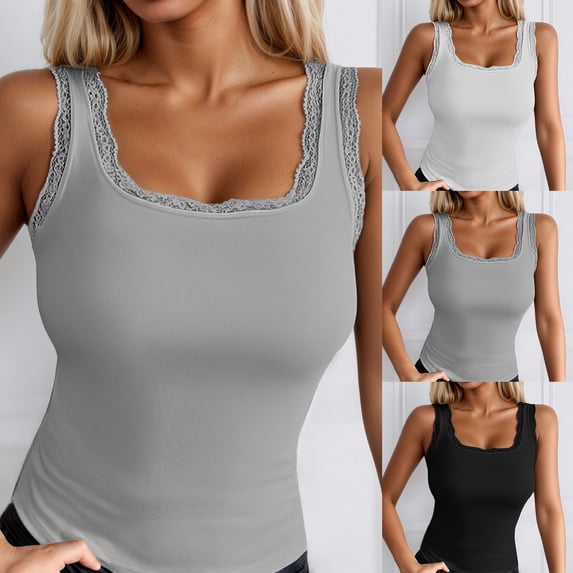CAIXIA Tank Tops with Built In Bras Tummy Control V Neck Cute Sleeveless Shirts Ribbed Knit Racerback Workout Top Slim Fit Camisole Vest Casual Going Out Top,Black