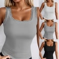 thumbnail image 1 of CAIXIA Tank Tops for Women Crew Neck Lightweight Sleeveless Shirts Ribbed Knit Racerback Workout Basic Tees Slim Fitted Camisole Casual Summer Clothes 2026,White, 1 of 5