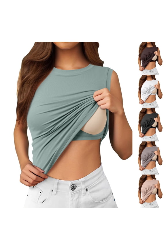 Tank Tops for Women Plus Size High Neck Cute Sleeveless Sweaters Ribbed Double Lined Workout Top Slim Fitted Cami Summer Going Out Clothes Outfits 2026,Pink