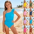 thumbnail image 1 of CAIXIA Teen Girl Period Swimsuits One Piece Bathing Suit for Girls Drawstring Cute Pattern Print Athletic Swimsuits Ruched Crossback Stretchy Girls' Swimwear, 1 of 7