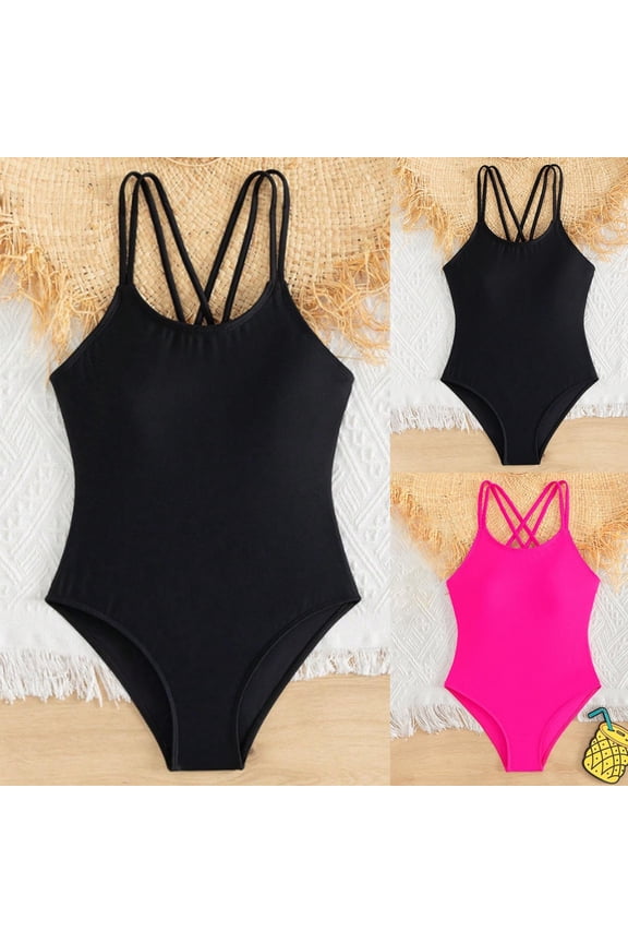 Girl Period Swimsuits One Piece Bathing Suits Spaghetti Strap Tropical Printed Shapewear Swimsuit Ruched Cutout Lightweight Upf 50+ Swimwear with Padded