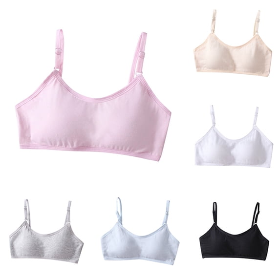 CAIXIA Teen Girls Training Bra Girls Training Bra Fixed Cup Support Top for School Sports and Running Activities,7-18years