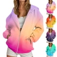 thumbnail image 1 of CAIXIA Tie Dye Oversized Hoodies for Women Zip Up Cozy Loose Fit Womens Tops Long Sleeve Women Sweatshirts Drawstring Fall Spring Track Jackets with Pocket Fall Clothes Womens Clothing, 1 of 5