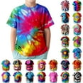 thumbnail image 1 of CAIXIA Tie Dye Shirt Kids Boys Girls Tie Dye Shirt Size 4-14 Kids Girl Tie Dye Shirts Short Sleeve Hippie Tshirt, 1 of 4