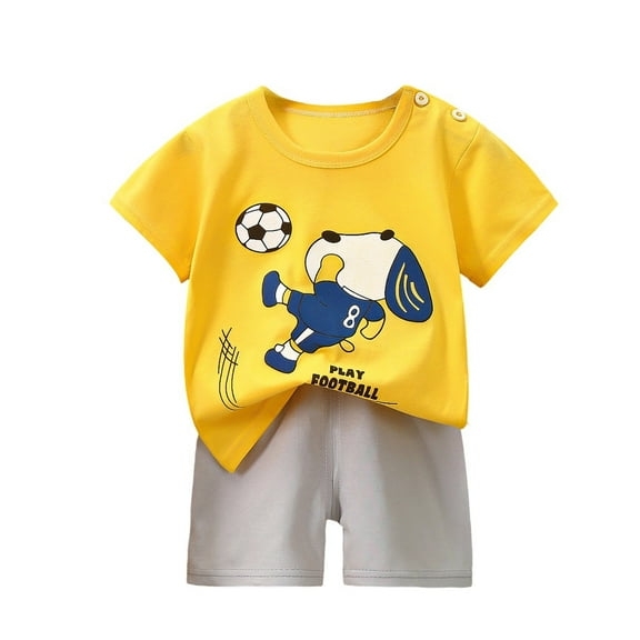 CAIXIA Toddler Girl Dress Girls Casual Outfit Set Toddler Loungewear Two Piece Short Sleeve Top And Shorts Home Wear For Baby 0-6 Years,5-6 Years