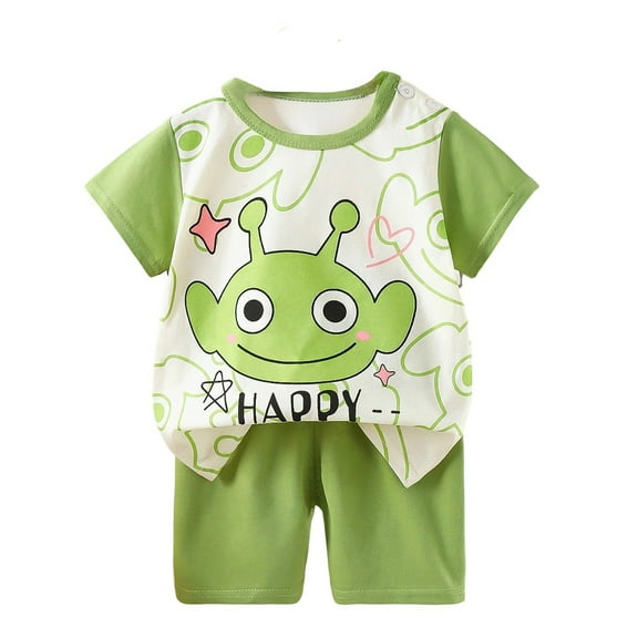 CAIXIA Toddler Girl Outfits Girls Casual Outfit Set Toddler Loungewear Two Piece Short Sleeve Top And Shorts Home Wear For Baby 0-6 Years,5-6 Years