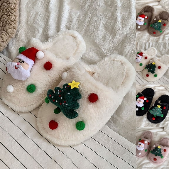 CAIXIA Toddler Slippers Girl Boy Lightweight House Slippers Artificial Athletic Christmas Tree Simple Socks with Indoor Outdoor