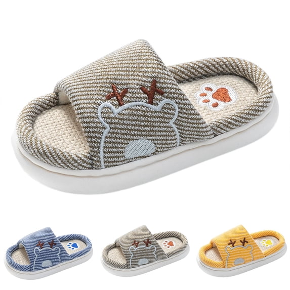 CAIXIA Toddler Slippers Girl with Memory Foam Sherpa Lining Cute Embroidery Non Slip House Slippers for Toddler Girl Warm Soft Winter Fuzzy Indoor/outdoor Wear Girl Gifts