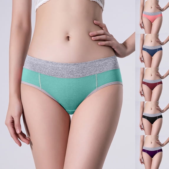 CAIXIA Underwear for Women No Show Hipster Panties for Women Breathable Low Rise Full Coverage Briefs Seamless Bikini Panties