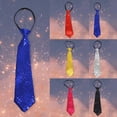 thumbnail image 1 of CAIXIA Unisex Sequined Zipper Neck Tie Adjustable Stage Show Evening Party Neckwear, 1 of 5