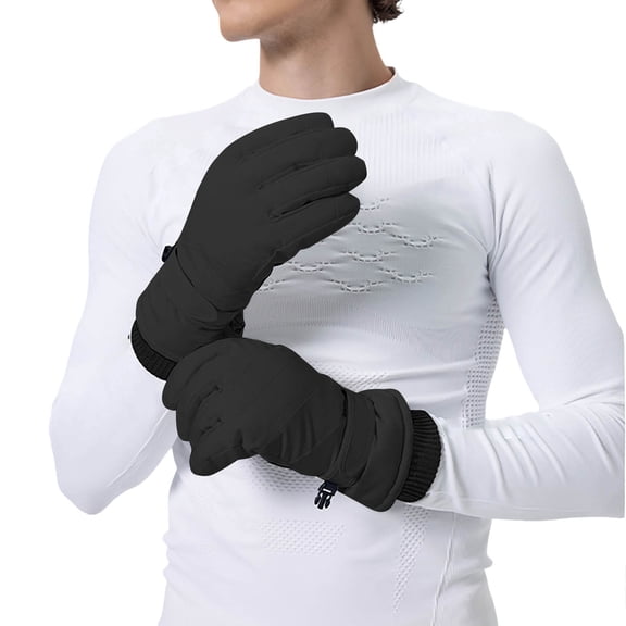 CAIXIA Waterproof Winter Gloves Women Thermal Ski Gloves for Men and Women Cold Weather Outdoor Sports Motorcycle Riding Winter Activities,Black