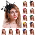 thumbnail image 1 of CAIXIA Wide Brim Fascinator Derby Hats for Women,20s Detachable Flower Hat with Headband for Derby Church Wedding Tea Party, 1 of 4