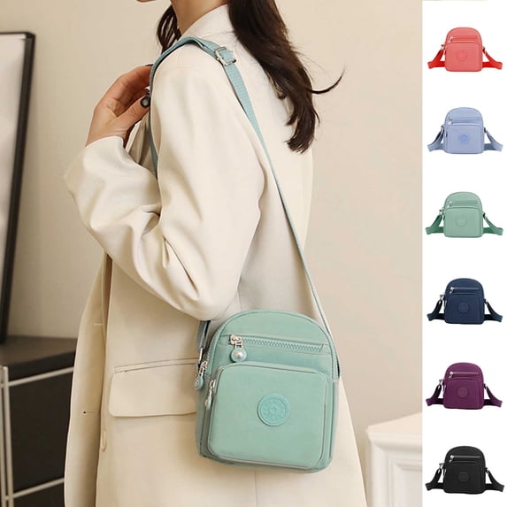 CAIXIA Women Crossbody Bags Womens Lightweight Nylon Canvas Mini Crossbody Messenger Bag, Daily Travel Commute Everyday Shoulder Purse