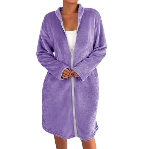 CAIXIA Women'S Robes Lightweight Winter Robe for Women Cozy Button Front Bathrobe Soft Loungewear