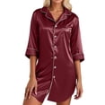 thumbnail image 1 of CAIXIA Women'S Robes Women's Soft Lapel Collar Robe Comfortable Everyday Wear Basic Style Sleepwear For All Seasons, 1 of 5