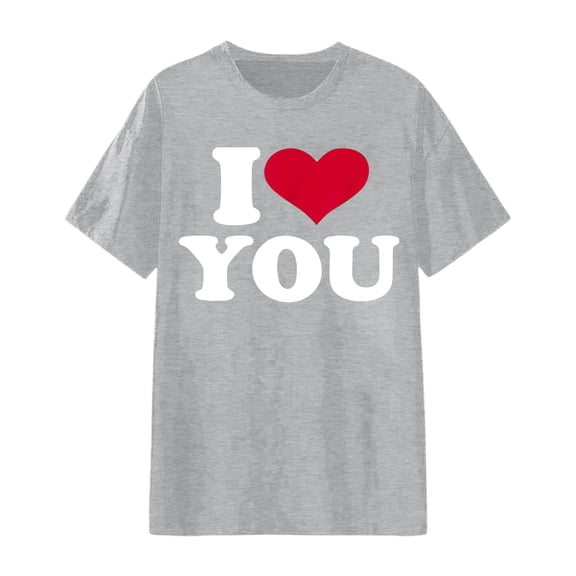 CAIXIA Women T Shirts Loose Fit Unisex Graphic Print Short Sleeve Crewneck T-Shirt Soft Casual Comfortable Everyday Basic Tee Top,Grey