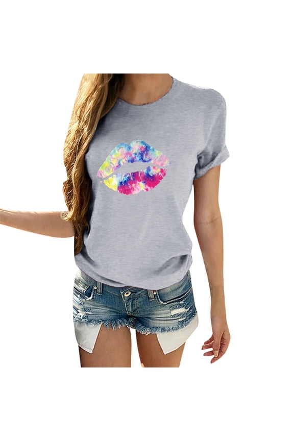 Women T Shirts Short Sleeve Valentines Shirts for Women Short Sleeve Shirts Shirts for Women Plus Size Graphic Lover Crew Workout Tops for Women Y2k Beach Vacation Clothes,Grey