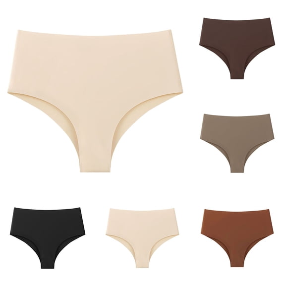 CAIXIA Women Underwear Cotton No Show Panties Womens Panties Cotton Lightweight Low Rise Invisibles Briefs Bikini Panties
