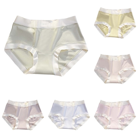 CAIXIA Women Underwear Cotton No Show Panties for Women Pack Cotton Elastic High Waisted Invisibles Briefs Bikini Panty