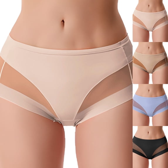 CAIXIA Women Underwear No Show Panties Woman Panties Smooth Mid Waist Invisibles Briefs Seamless Bikini Panties