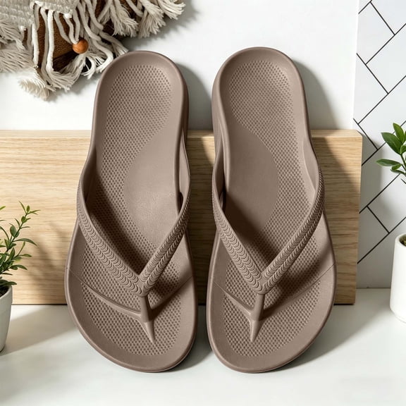 CAIXIA Arch Support Flip Flops for Women Men Comfortable Orthotic ...