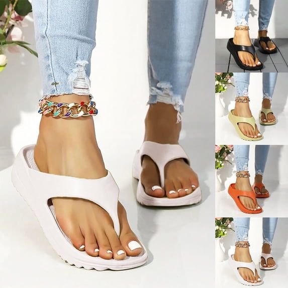 CAIXIA Women's Classic Flip Flops, Comfortable Thong Sandals for Women, Lightweight Summer Slides for Beach Pool and Daily Wear