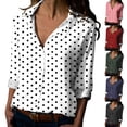 thumbnail image 1 of CAIXIA Women's Flowy Printed V-Neck Long Sleeve Blouse for Spring and Summer Seasons Womens Button Down Shirts,Pink, 1 of 5