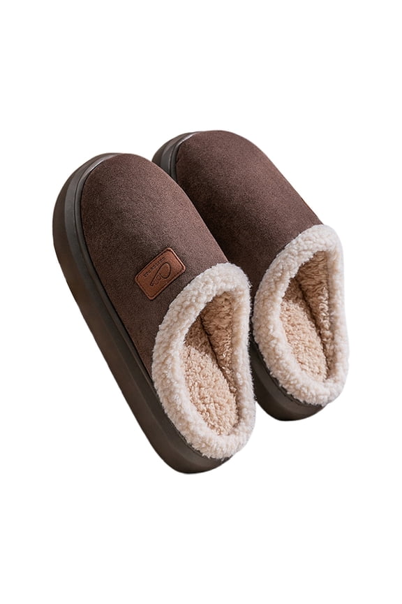 Women's Memory Foam Slide Slippers Cozy Indoor Outdoor Comfort Footwear With Thick Warm Sole Winter Sandals,Coffee