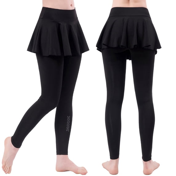 CAIXIA Women's Sports Skirted Leggings Yoga Skirts Spandex Tights Athletic Tennis Skorts Gym Active Running Bottoms