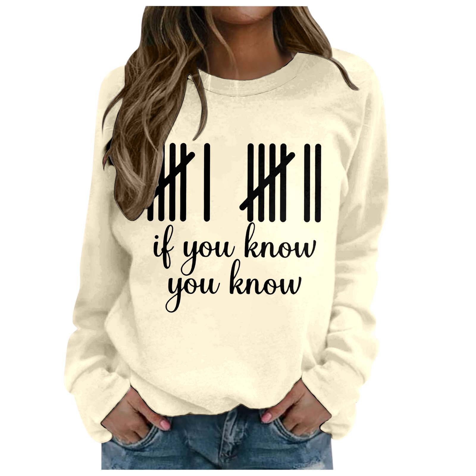 CAIXIA Womens Holiday Sweatshirts Letter Print Long Sleeve Crewneck ...