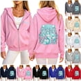 thumbnail image 1 of CAIXIA Womens Hoodies Oversized Zip Up Casual Cozy Womens Tops Long Sleeve Hooded Sweatshirt Drawstring Fall Spring Track Jackets with Pocket Spring Fall Clothes 2026, 1 of 8