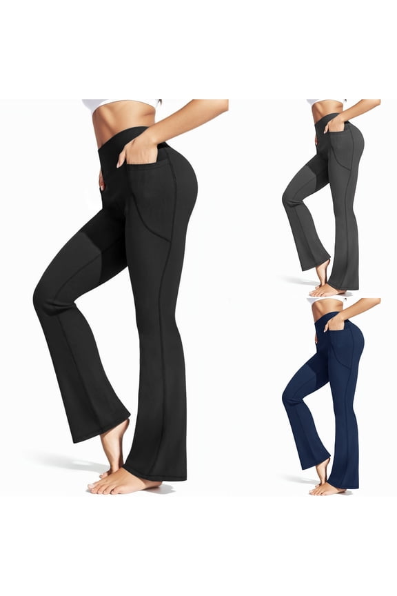Womens Leggings Plus Size Bootcut Dance Pants Stretchy Skinny Yoga Pants Flare Leggings for Workout Running Athletic Activewear
