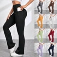 thumbnail image 1 of CAIXIA Womens Leggings Plus Size Seamless Flared Workout Pants Stretchy Skinny Yoga Pants Black Flare Leggings for Workout Running Athletic Activewear, 1 of 7