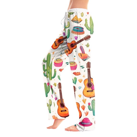 CAIXIA Womens Lounge Pants Cute Heart Trendy High Waist Women's Valentine's Day Casual Pants Heart Print Fashionable Daily Trousers