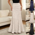 thumbnail image 1 of CAIXIA Womens Maxi Skirt 2026 Summer Flowy Polka Dot Floral High Waisted Mermaid Office Work Spring Long Slip Skirts, 1 of 5