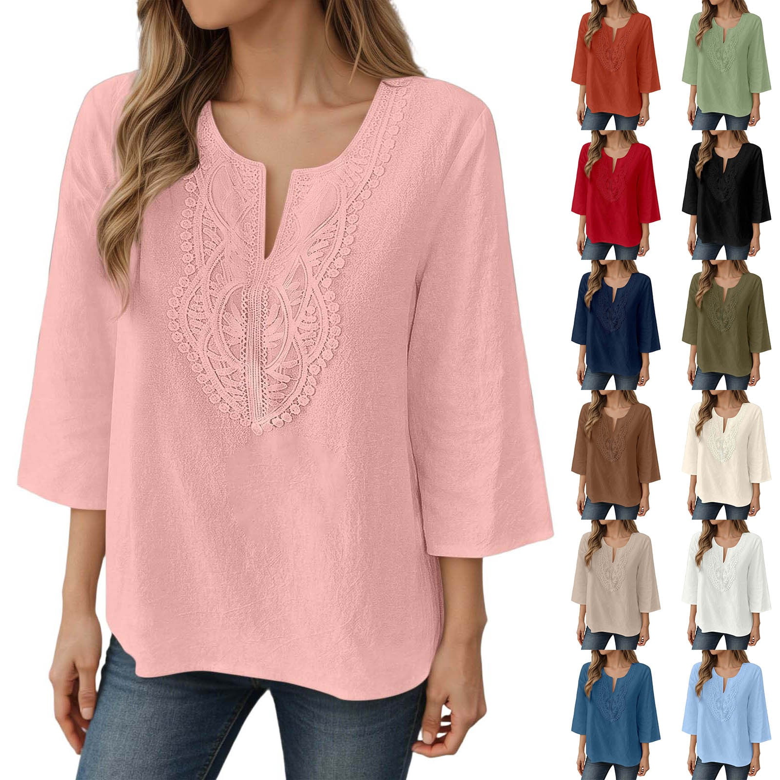 Kanten shirt van pure viscose in wit | Your Look... for less
