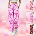 thumbnail image 1 of CAIXIA Womens Pajama Pants Heart Print Fashion Holiday Trousers Ladies' Valentine's Day Fashion Graphic Casual Pants High Waist Love Print Daily, 1 of 6