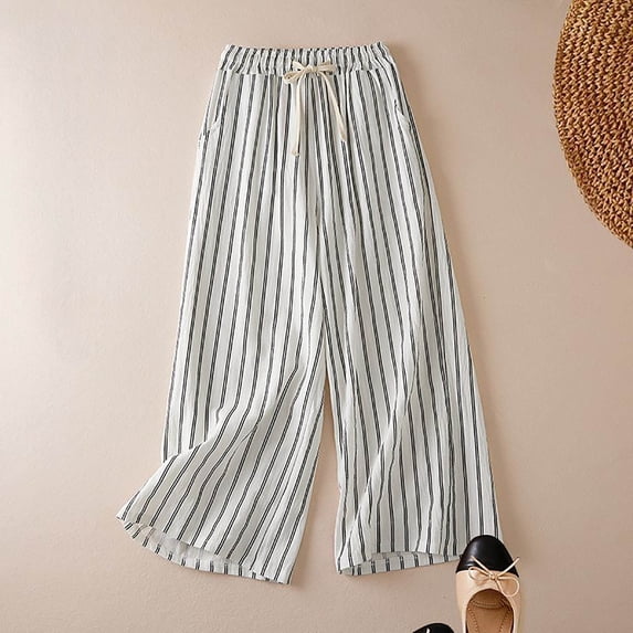 CAIXIA Womens Plus Size Wide Leg Pants Elastic High Waist Casual Palazzo Pants Lounge Trouser with Pockets