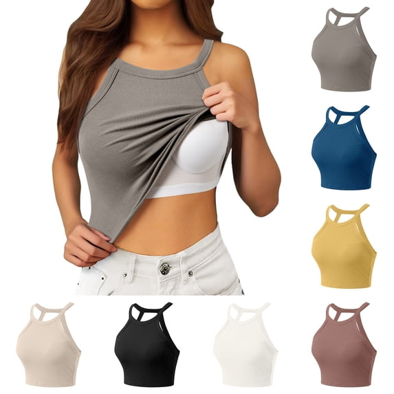 CAIXIA Womens Tank Tops Loose Fit V Neck Lightweight Sleeveless Shirts Ribbed Knit Racerback Workout Basic Tees Slim Fitted Camisoles for Women Casual Summer Clothes 2026,Khaki