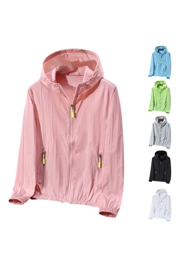 Womens Workout Jacket Sun Protection Full Zip Long Sleeve Shirt Upf50+ Uv Sun Protection Light Weight Jackets Womens Lightweight for Hiking Outdoor