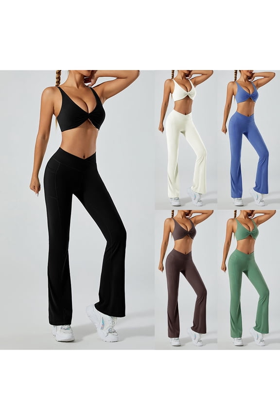Yoga Leggings for Women Plus Size Bootcut Dance Pants Casual Yoga Pants Black Flare Leggings for Workout Running Athletic Activewear