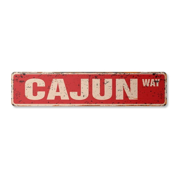 CAJUN Vintage Plastic Street Sign lousiana bayou food southern french | Indoor/Outdoor | 36" Wide